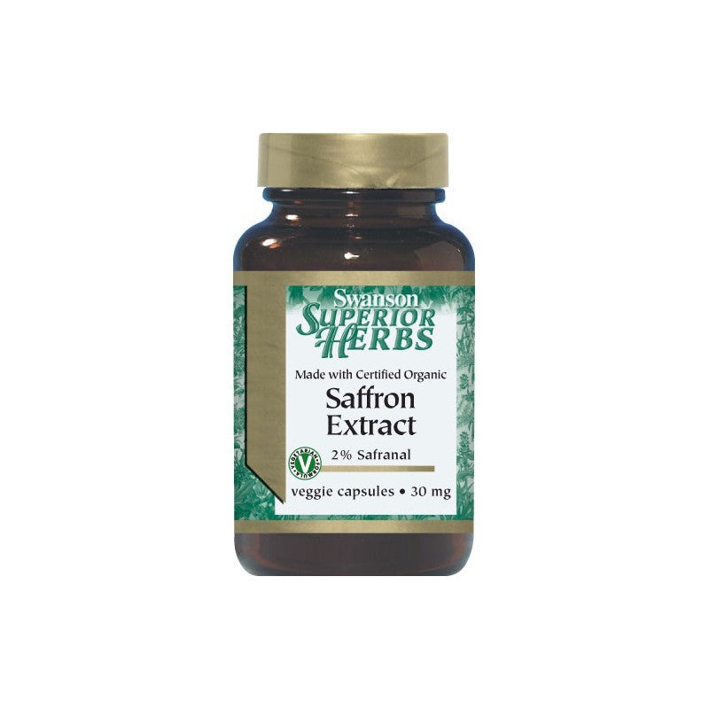 Swanson Superior Herbs Organic Saffron Extract 2% Safranal 30mg 60 Veggie Capsules