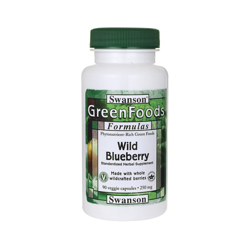 Swanson GreenFoods Formulas Wild Blueberry 250mg 90 Veggie Capsules