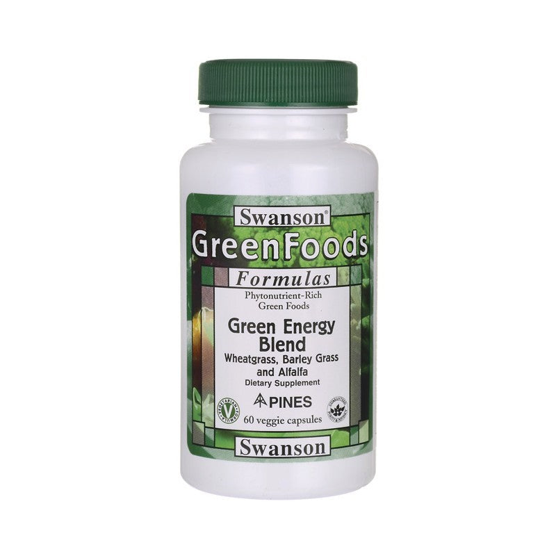 Swanson GreenFoods Formulas Organic Green Energy Blend 60 Veggie Capsules