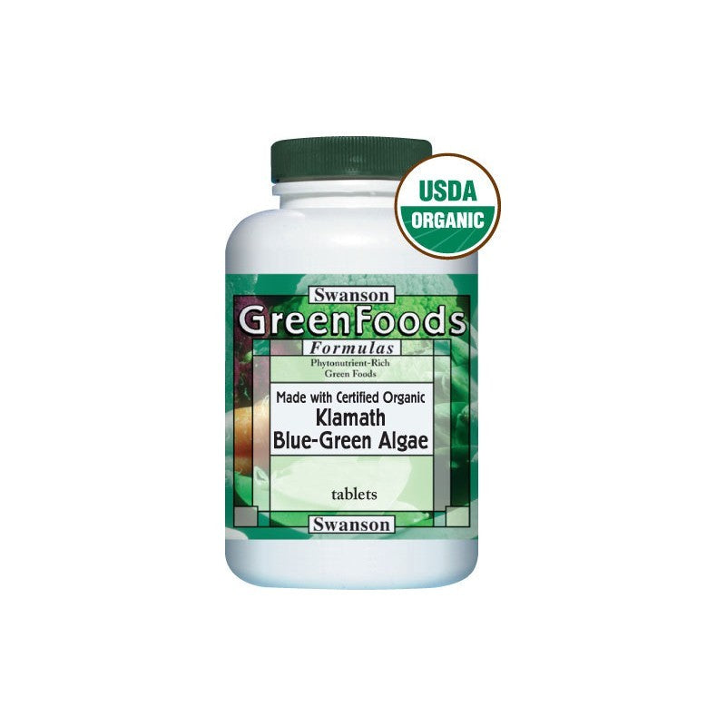 Swanson GreenFoods Formulas Certified Organic Klamath Blue-Green Algae 500mg 90 Tablets