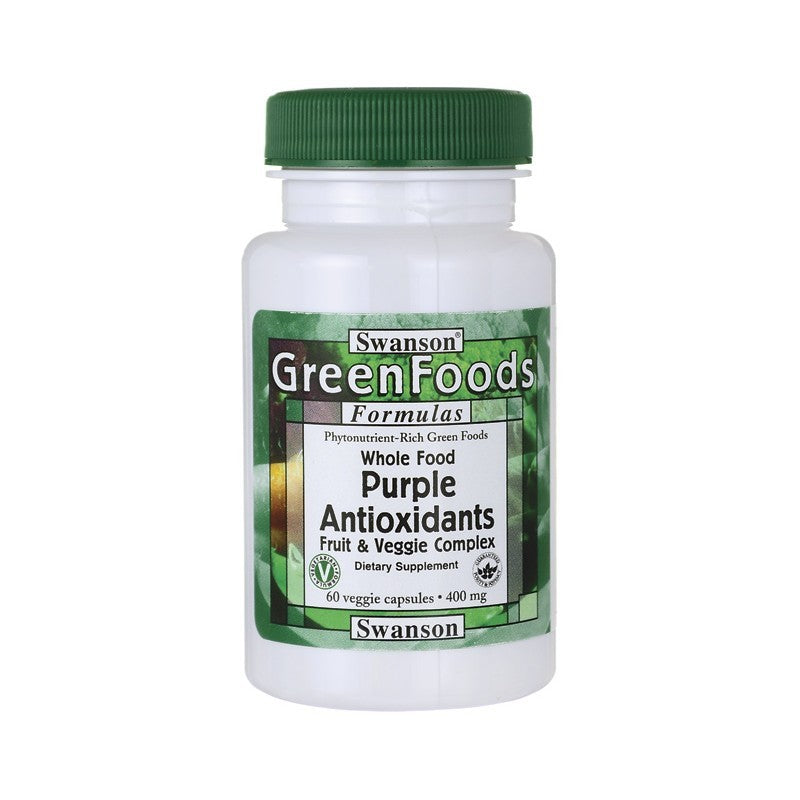 Swanson GreenFoods Formulas Whole Food Purple Antioxidants Fruit & Veggie Complex 400mg 60 Veggie Capsules