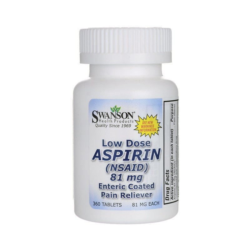 Swanson Otc Low Dose Aspirin Enteric Coated 81Mg 360 Tablets