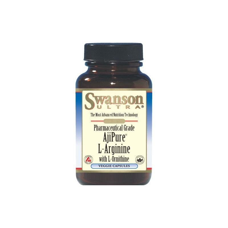 Swanson Ultra AjiPure L-Arginine (Pharmaceutical Grade) with Ornithine 90 Veg Capsules
